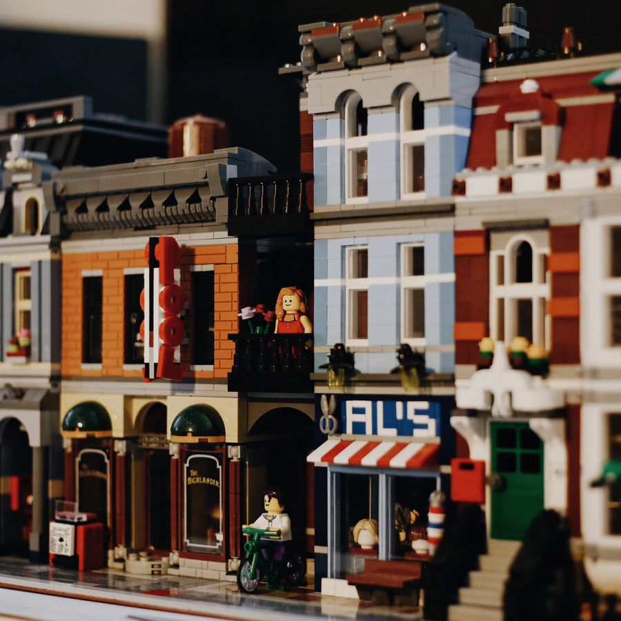 A streetscape made out of lego